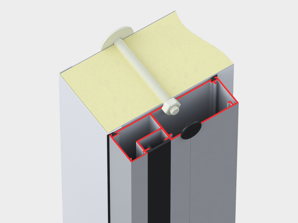 带电缆槽的铝框架，用于安装PEN加热系统
